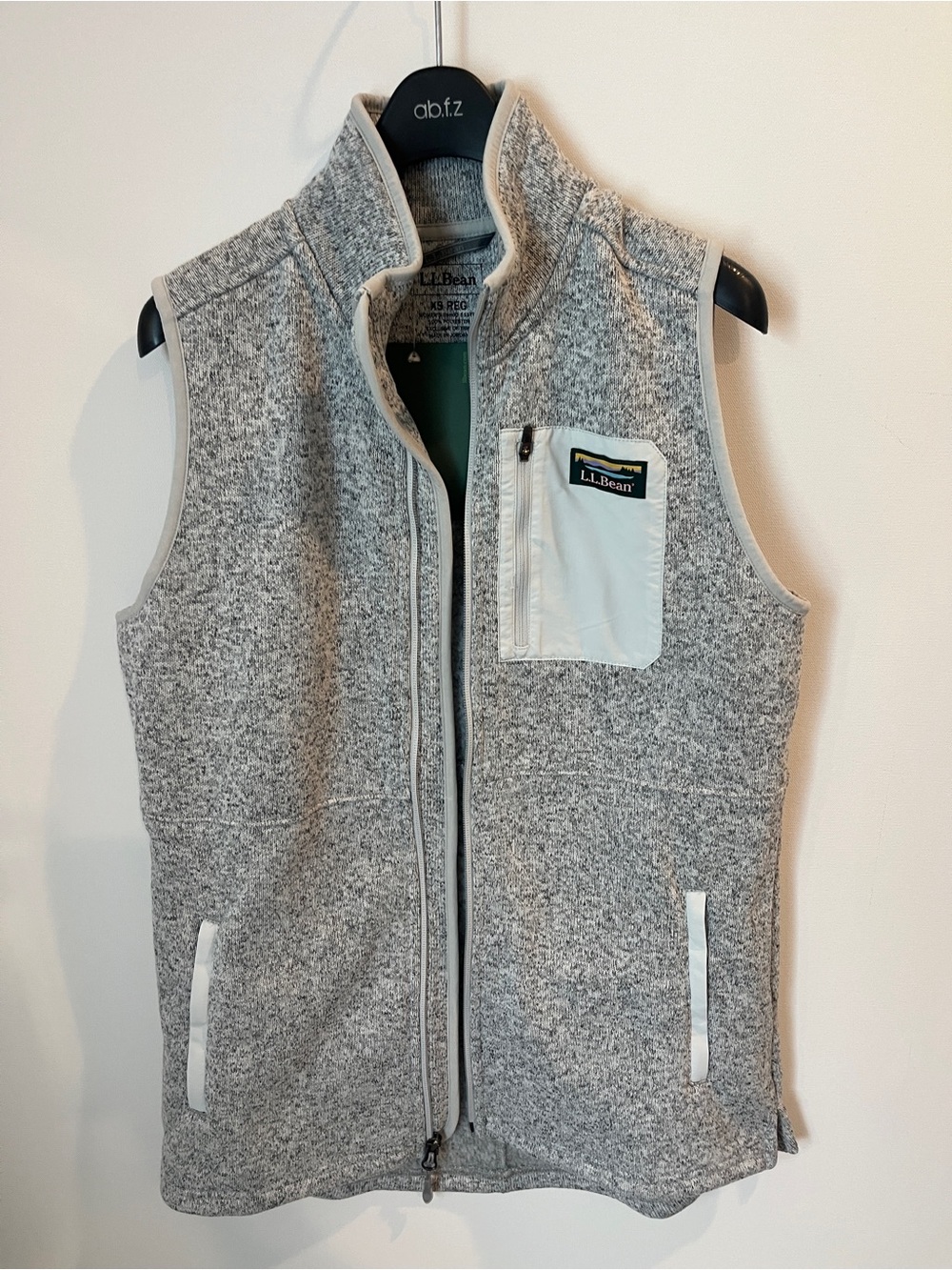 NWT L.L.Bean Gray Flecked Fleece Vest XS